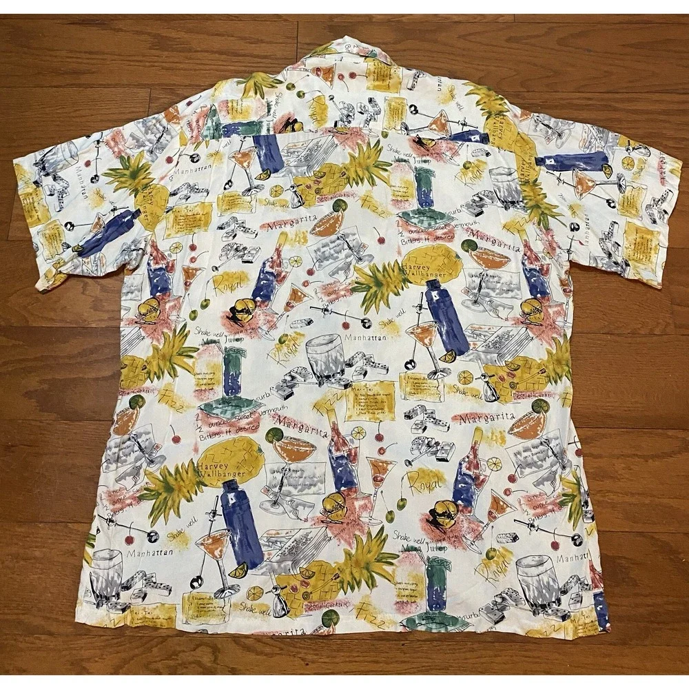 Tori Richard XXL Aloha Shirt Hawaiian Cocktails Drinks Made In Hawai'i 2XL - Picture 2 of 6